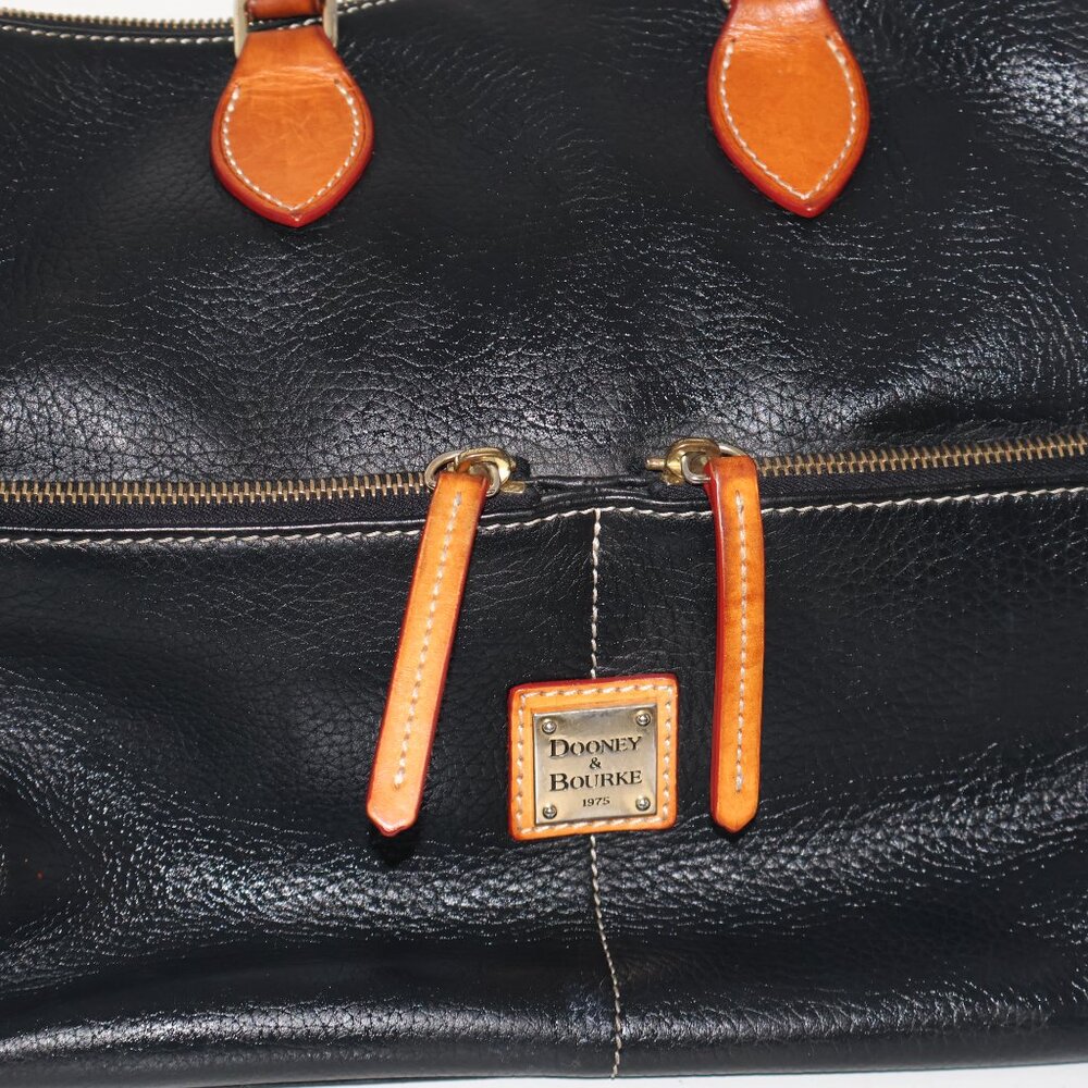 Dooney & Bourke Dillen Black Pebbled Leather Satchel Top Handle Shoulder Bag - Picture 15 of 16